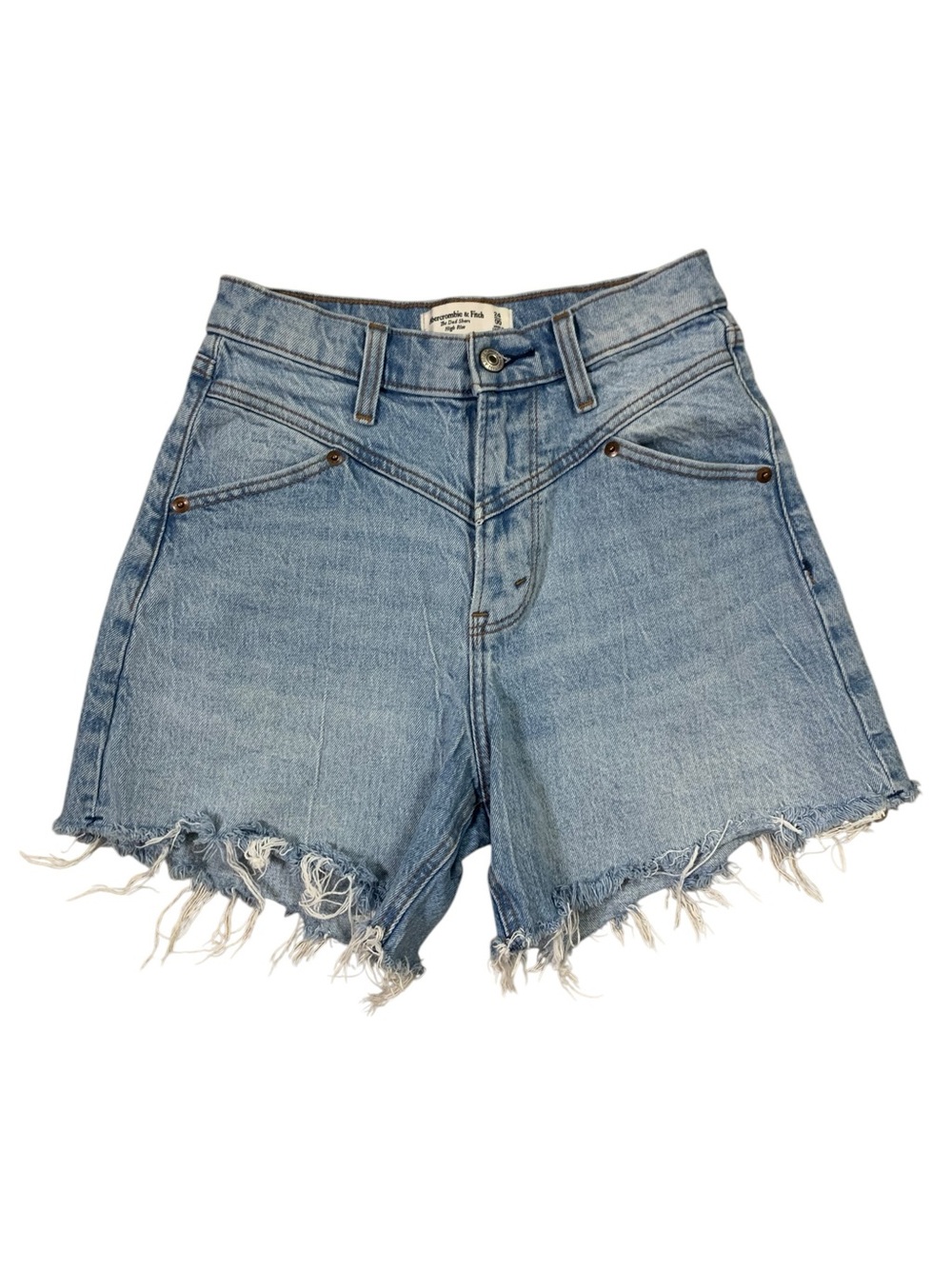 Abercrombie And Fitch Dad Short High Rise Curve Love Cutoff Denim Shorts 24